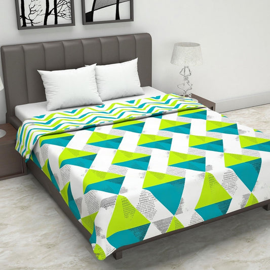 Triangle design in one side and zigzag print in other side , super soft micro double dohar (AC-blanket)