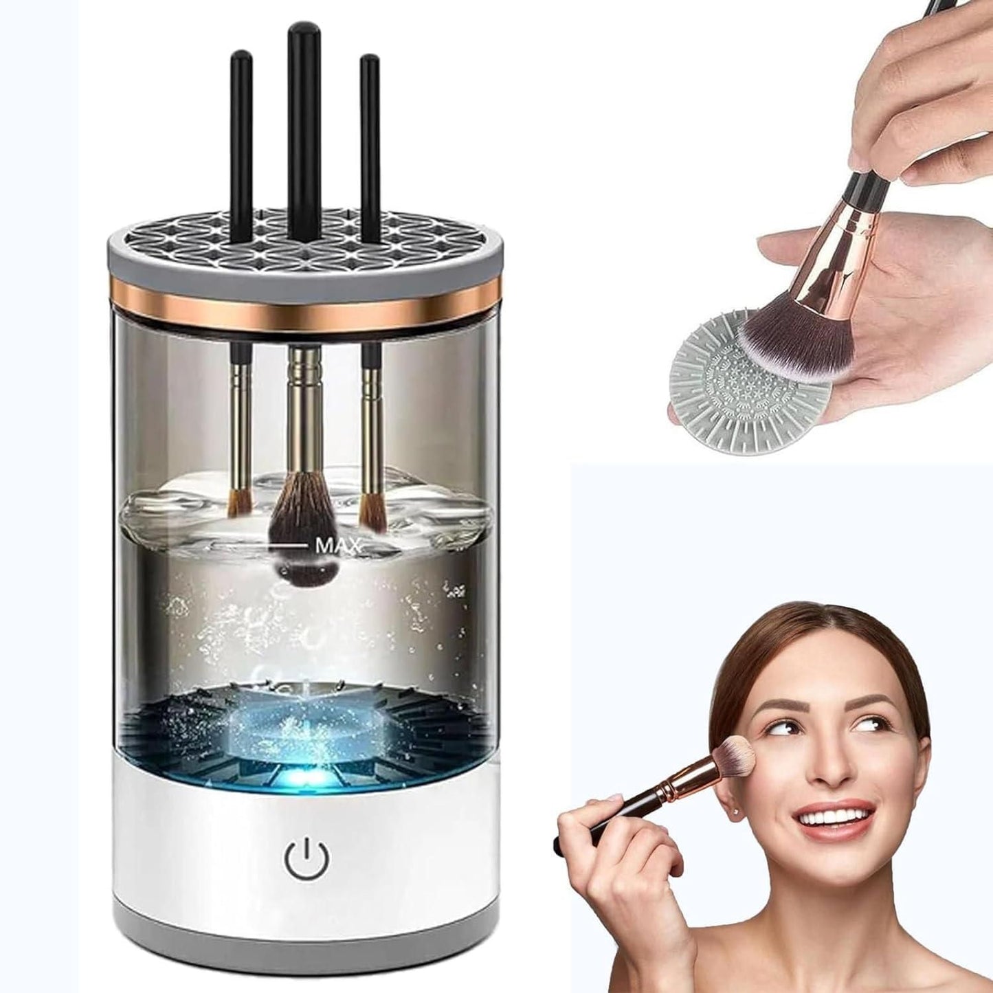 Make Up Brush Cleaner,Electric Brush Cleaner, USB Rechargeable Automatic Deep Cosmetic Cleaning Device