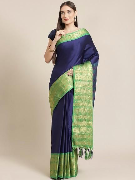 Pretty Solid Cotton  Saree With Jacquard Border